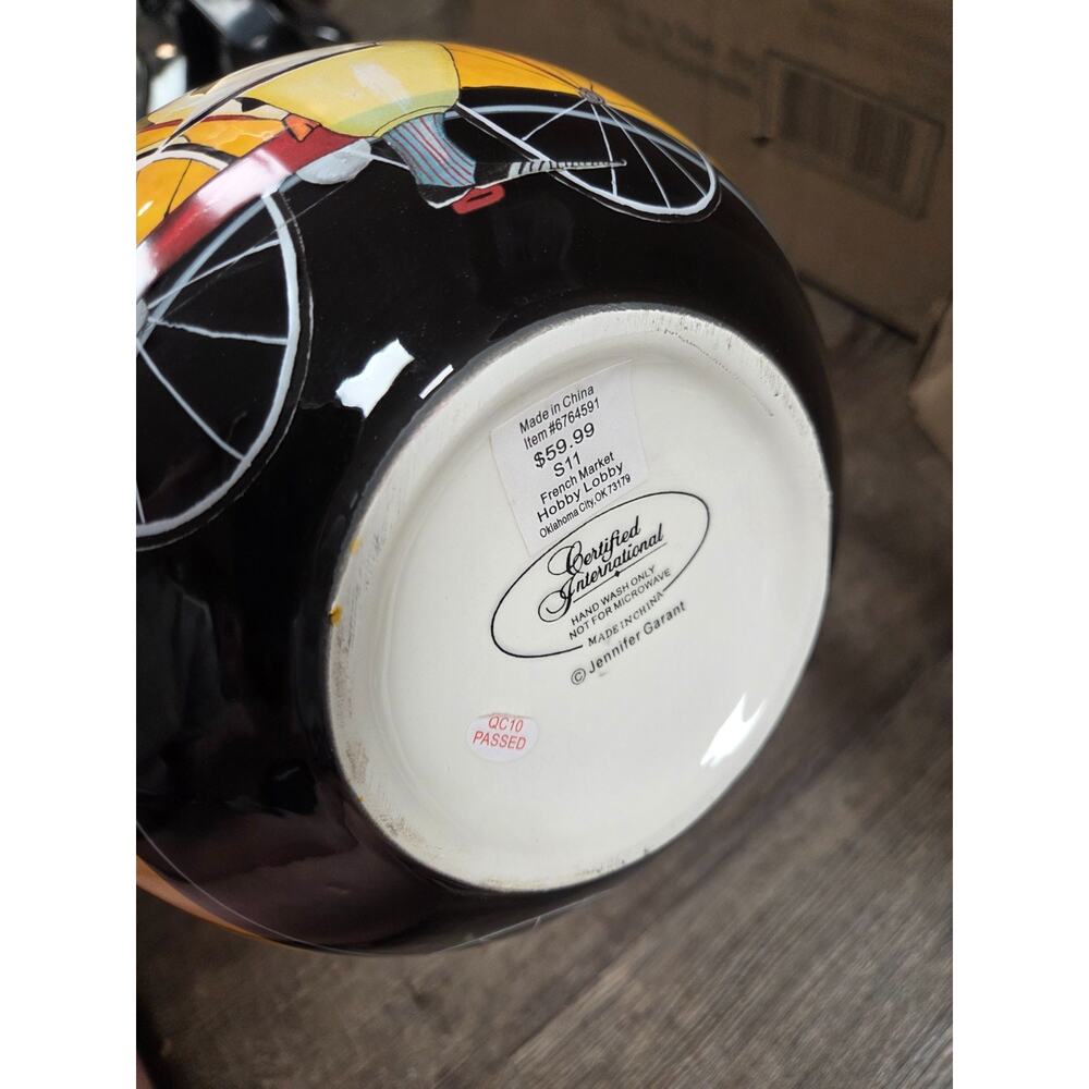 Certified International Jennifer Garant Pitcher/Jug Yellow Italian Chef Ceramic - Picture 6 of 6
